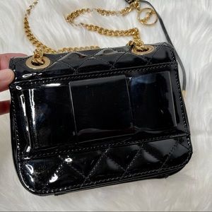 Weill Paris Black Quilted Patent Leather Mini Bag Chain Strap